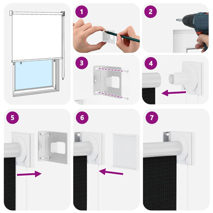 vidaXL Outdoor Roller Blind 90% UV Block Black 80 x 230 cm HDPE