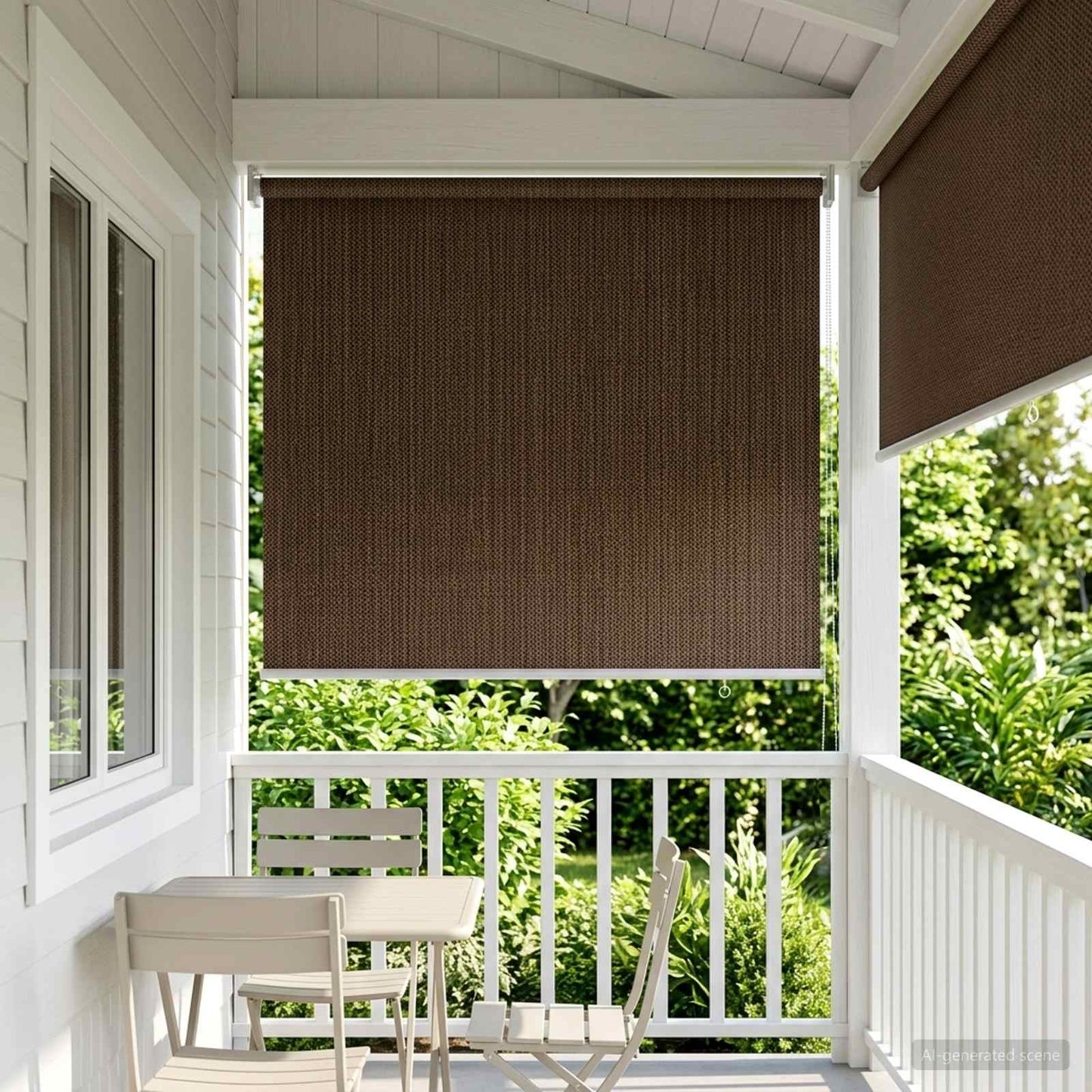vidaXL Outdoor Roller Blind 90% UV Block Brown 60 x 140 cm HDPE