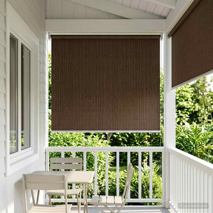 vidaXL Outdoor Roller Blind 90% UV Block Brown 60 x 140 cm HDPE