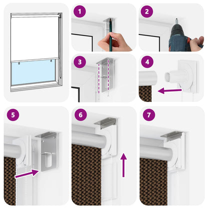 vidaXL Outdoor Roller Blind 90% UV Block Brown 60 x 140 cm HDPE
