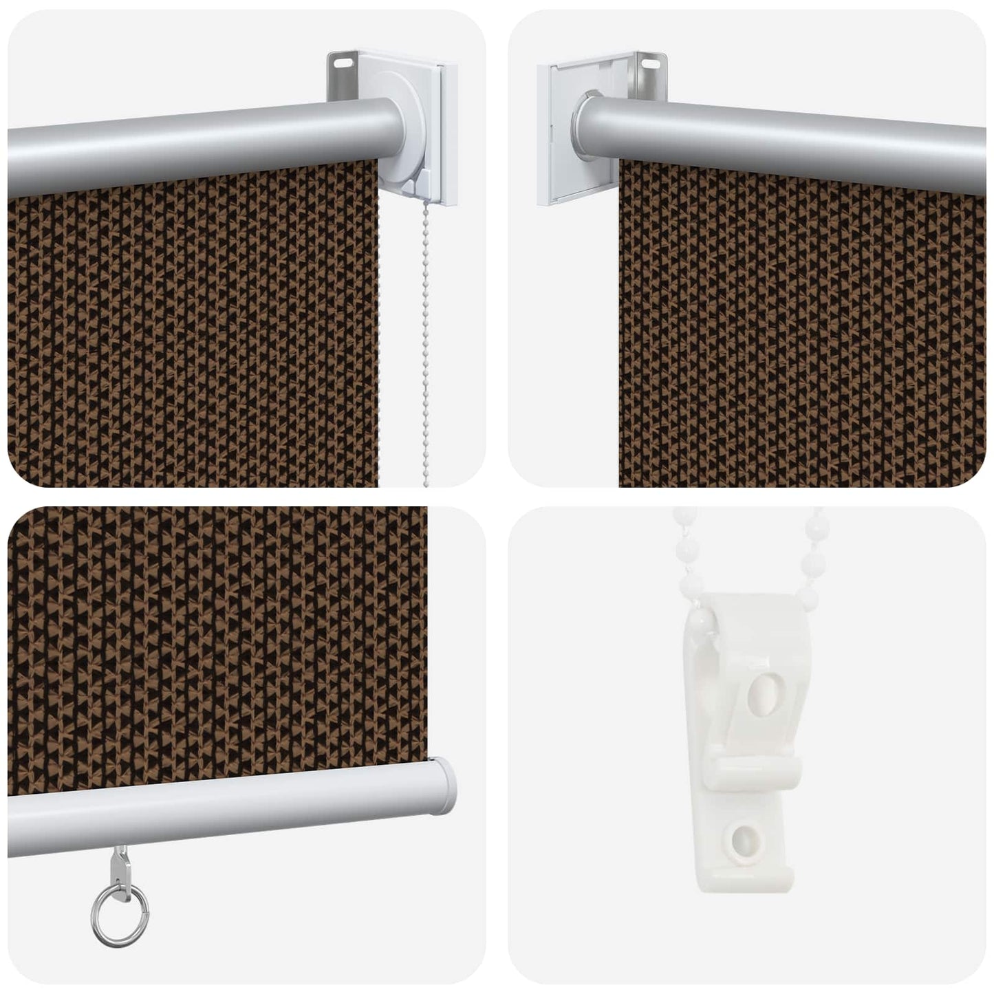 vidaXL Outdoor Roller Blind 90% UV Block Brown 80 x 140 cm HDPE