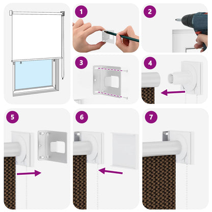 vidaXL Outdoor Roller Blind 90% UV Block Brown 140 x 140 cm HDPE