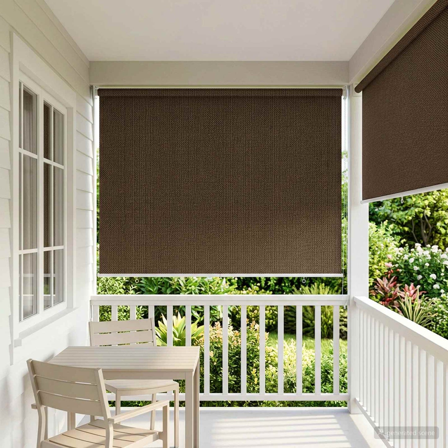 vidaXL Outdoor Roller Blind 90% UV Block Brown 80 x 230 cm HDPE
