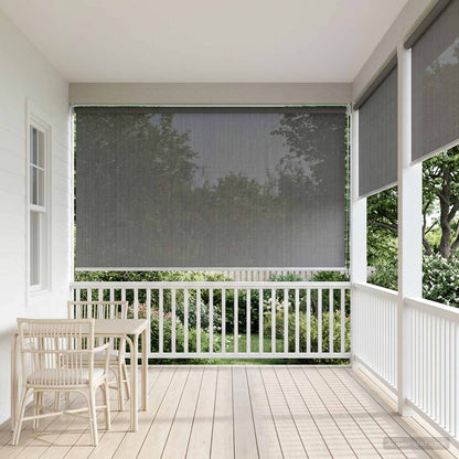 vidaXL Outdoor Roller Blind 90% UV Block Light Grey 160 x 140 cm HDPE