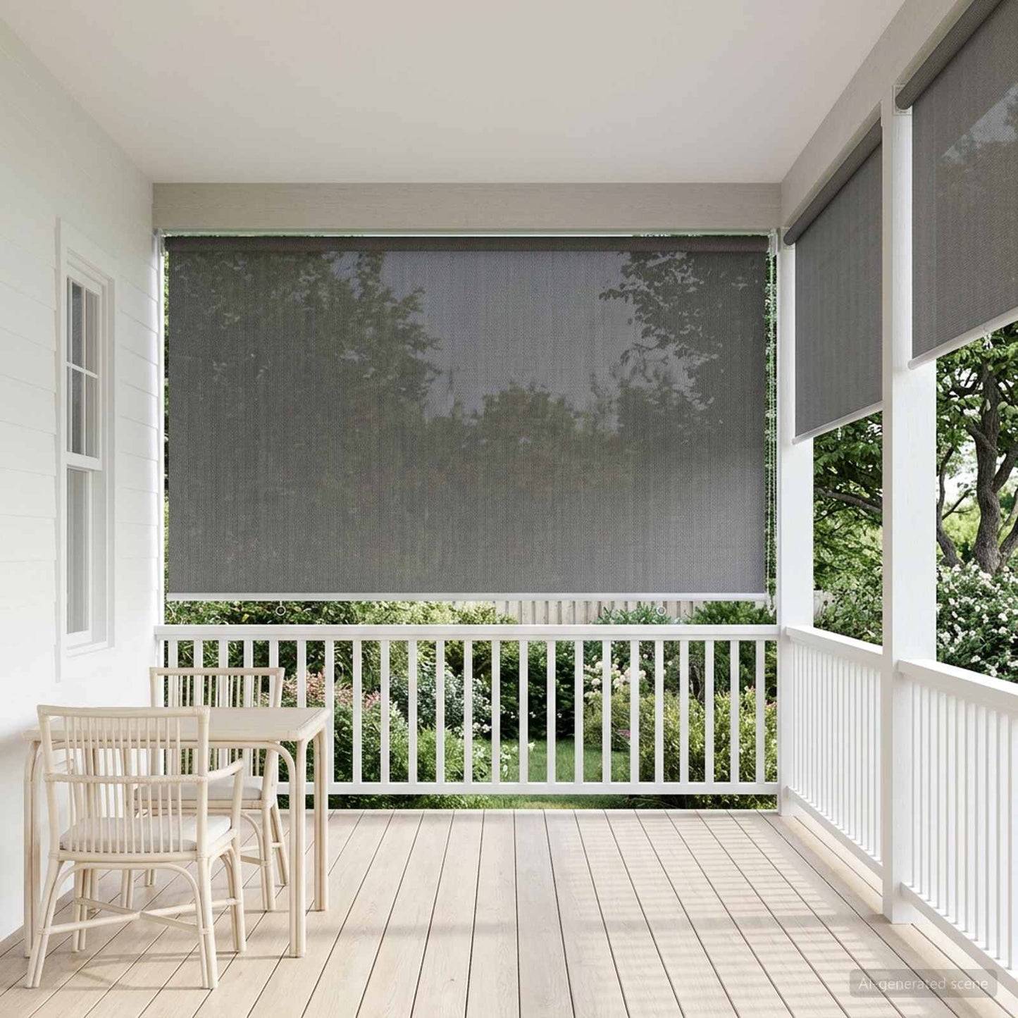 vidaXL Outdoor Roller Blind 90% UV Block Light Grey 200 x 140 cm HDPE