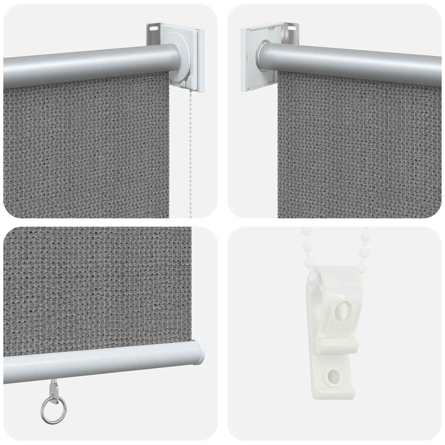 vidaXL Outdoor Roller Blind 90% UV Block Light Grey 220 x 140 cm HDPE