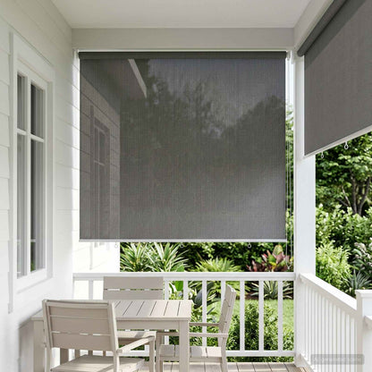 vidaXL Outdoor Roller Blind 90% UV Block Light Grey 220 x 140 cm HDPE