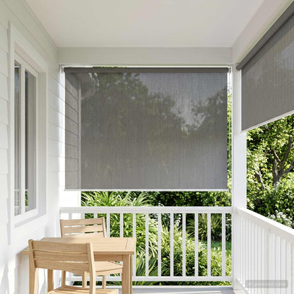 vidaXL Outdoor Roller Blind 90% UV Block Light Grey 240 x 140 cm HDPE