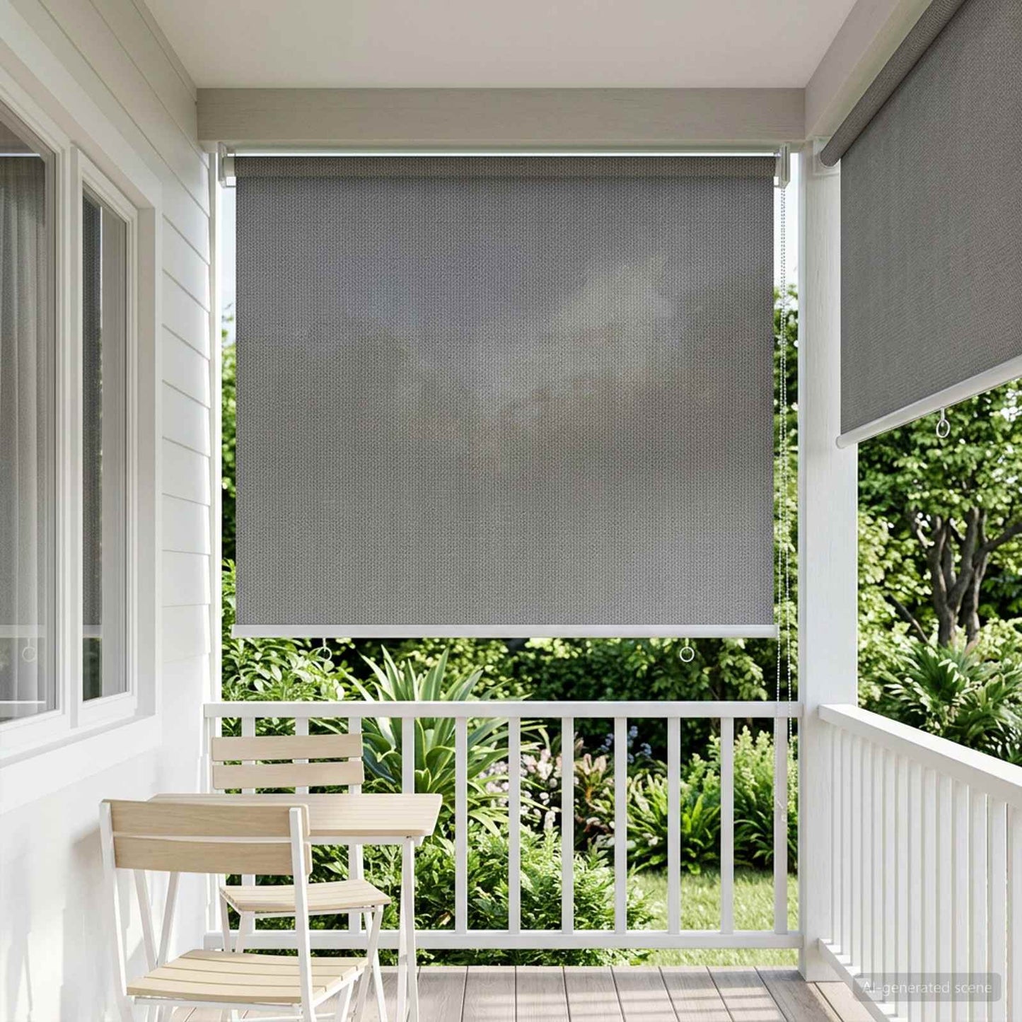 vidaXL Outdoor Roller Blind 90% UV Block Light Grey 80 x 230 cm HDPE
