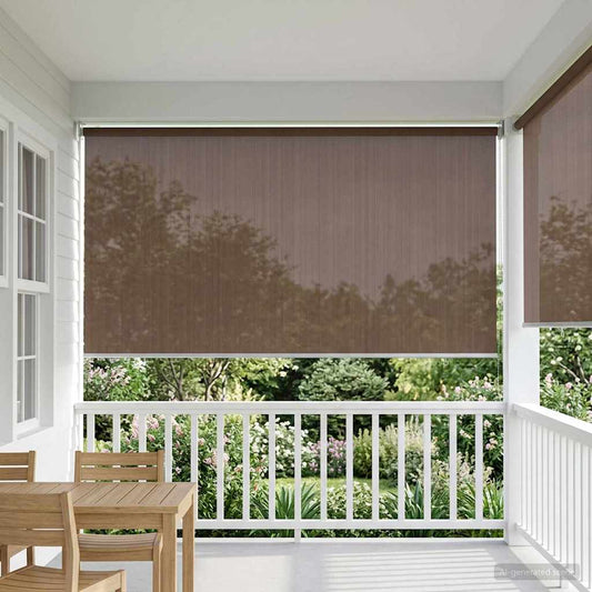 vidaXL Outdoor Roller Blind 90% UV Block Taupe 180 x 140 cm HDPE