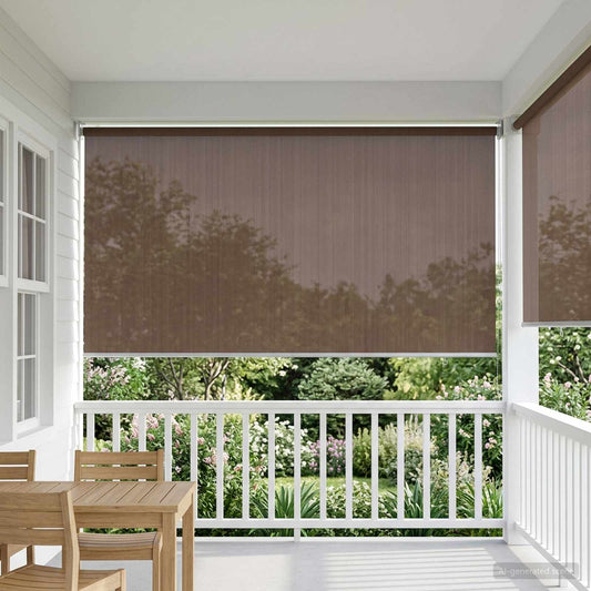 vidaXL Outdoor Roller Blind 90% UV Block Taupe 140 x 230 cm HDPE