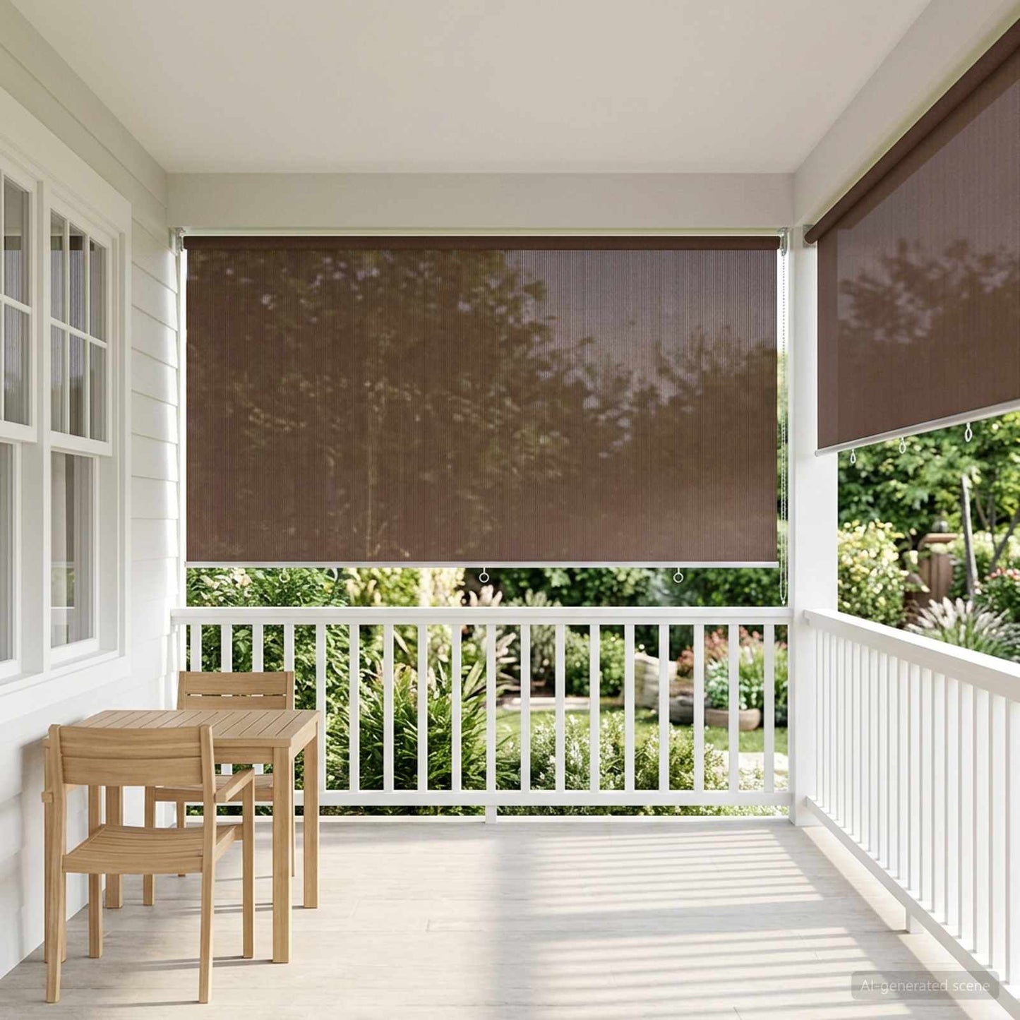 vidaXL Outdoor Roller Blind 90% UV Block Taupe 240 x 230 cm HDPE