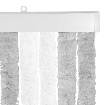 vidaXL Insect Curtain Chenille Light Grey and White 56 x 200 cm