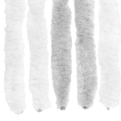vidaXL Insect Curtain Chenille Light Grey and White 56 x 200 cm