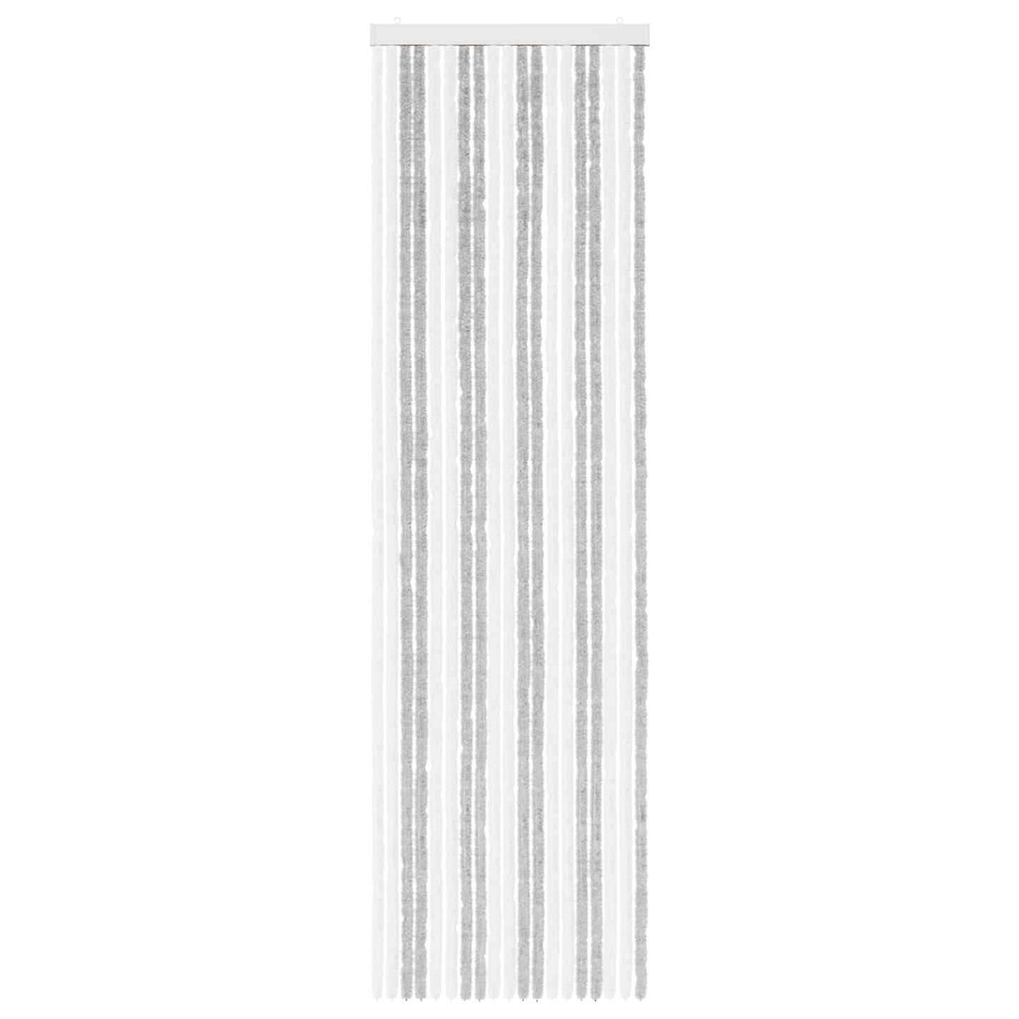 vidaXL Insect Curtain Chenille Light Grey and White 56 x 200 cm