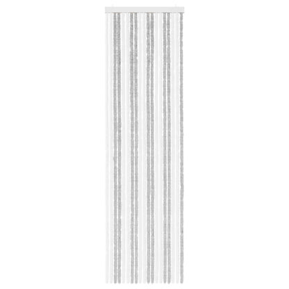 vidaXL Insect Curtain Chenille Light Grey and White 56 x 200 cm
