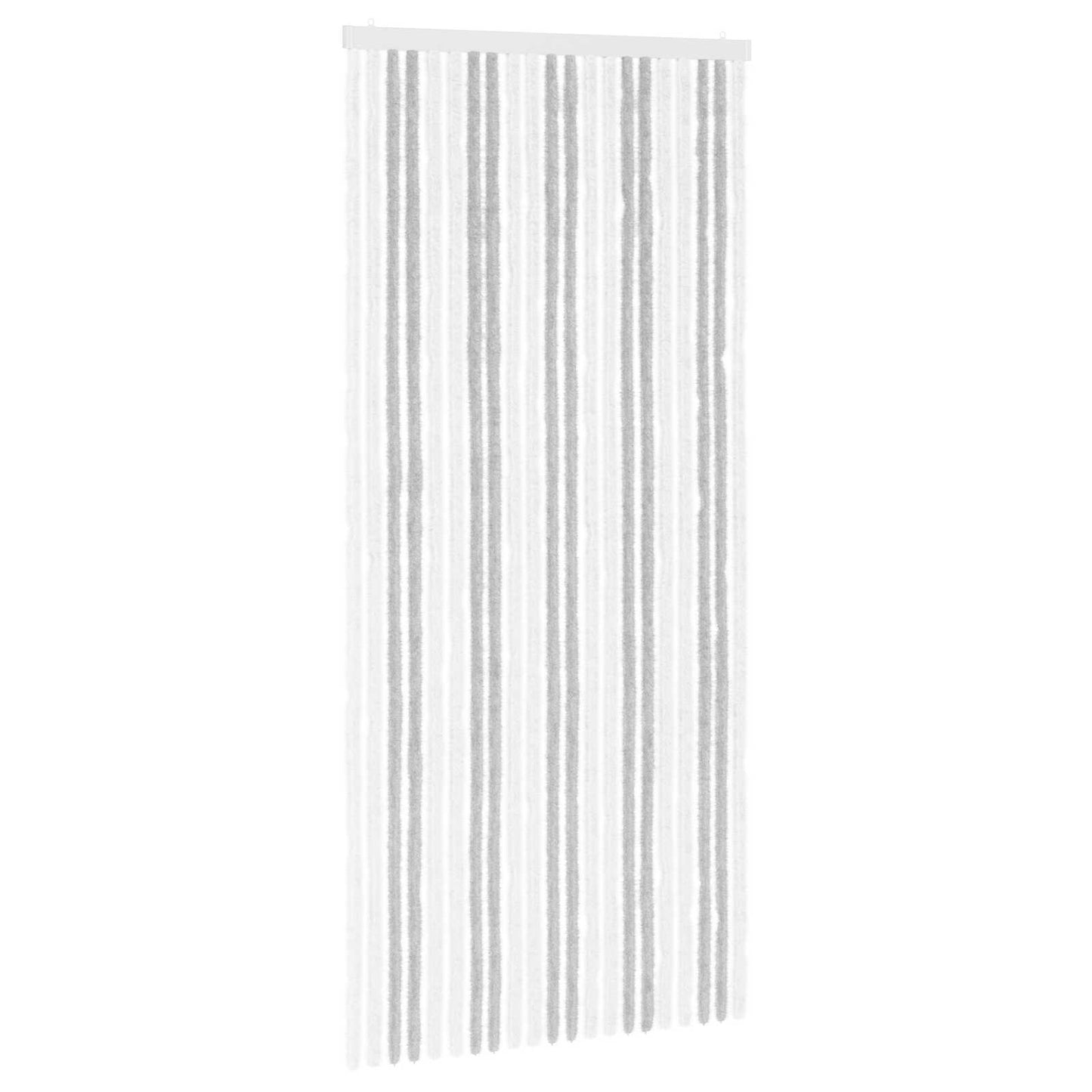 vidaXL Insect Curtain Chenille Light Grey and White 90 x 200 cm