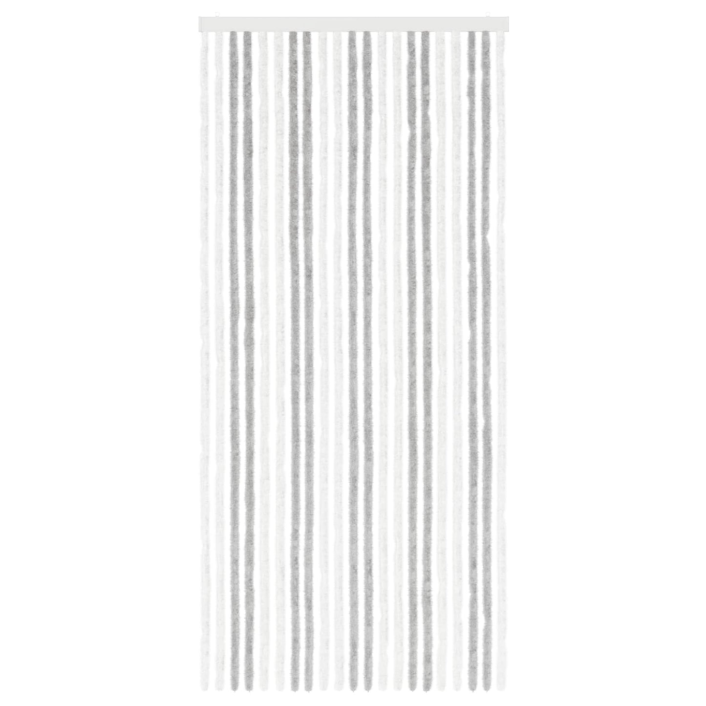 vidaXL Insect Curtain Chenille Light Grey and White 90 x 200 cm