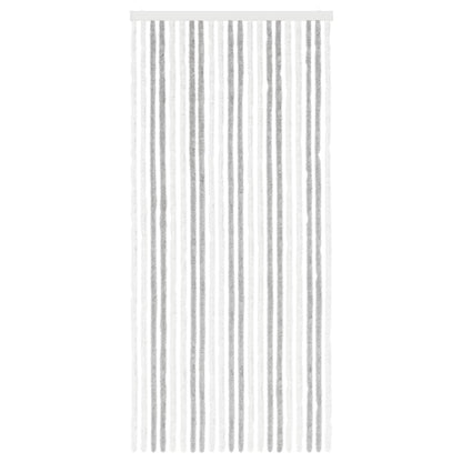 vidaXL Insect Curtain Chenille Light Grey and White 90 x 200 cm