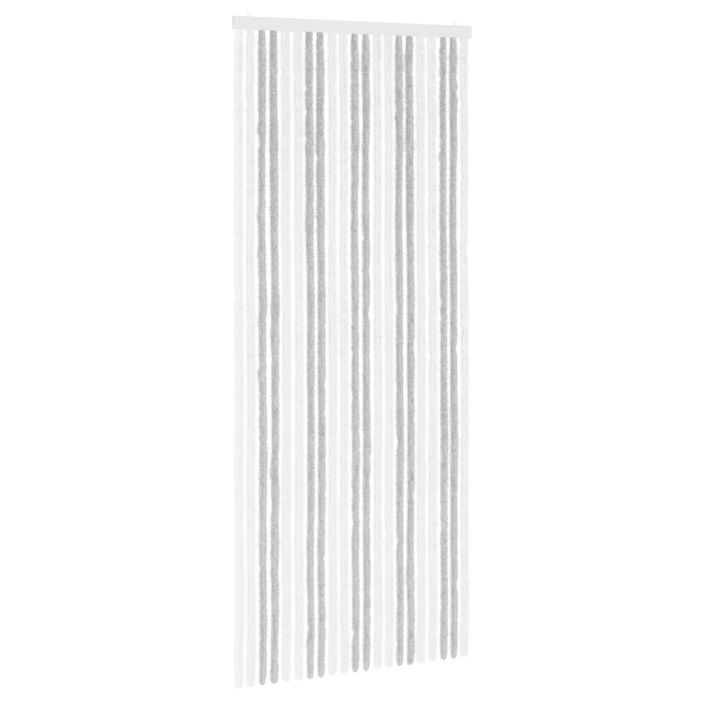 vidaXL Insect Curtain Chenille Light Grey and White 90 x 220 cm