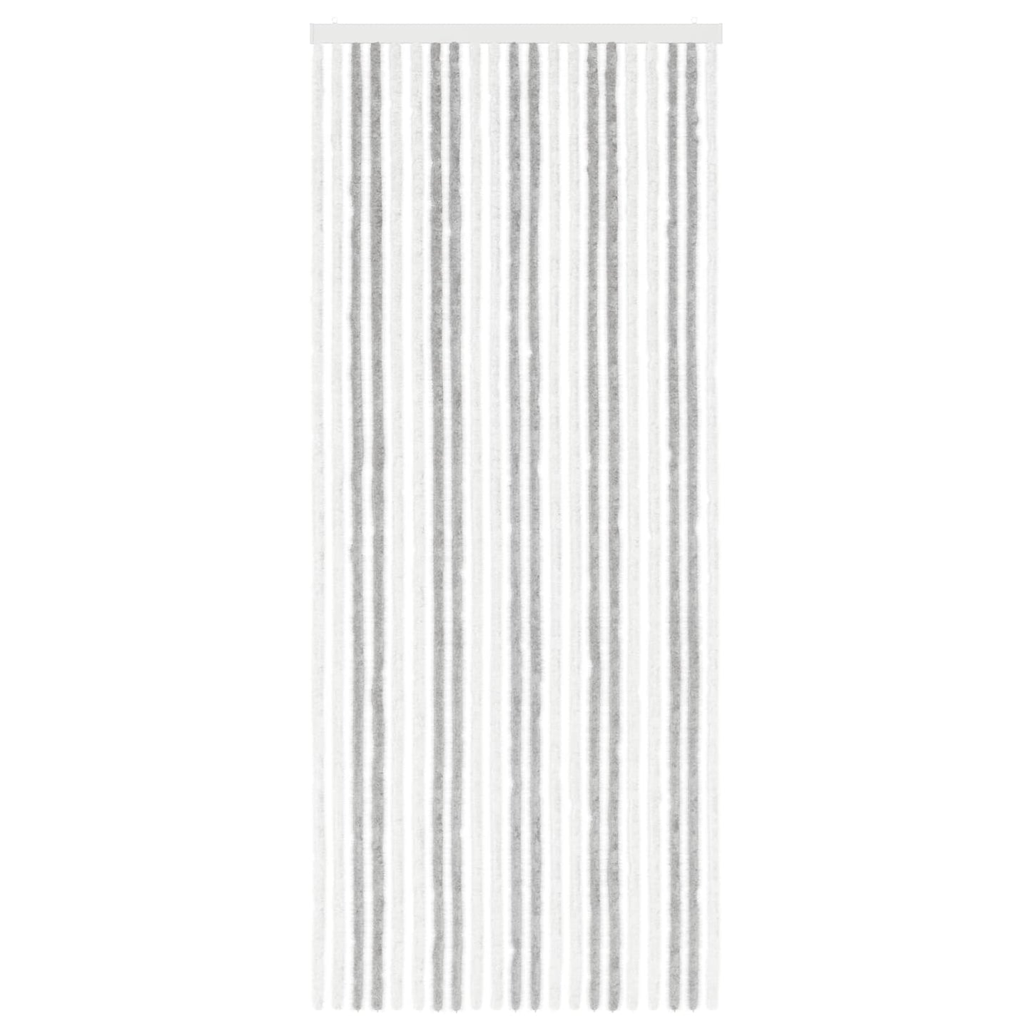 vidaXL Insect Curtain Chenille Light Grey and White 90 x 220 cm