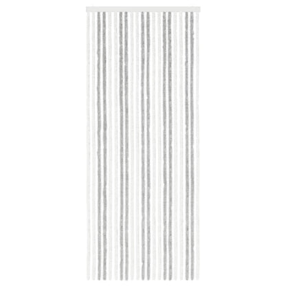 vidaXL Insect Curtain Chenille Light Grey and White 90 x 220 cm