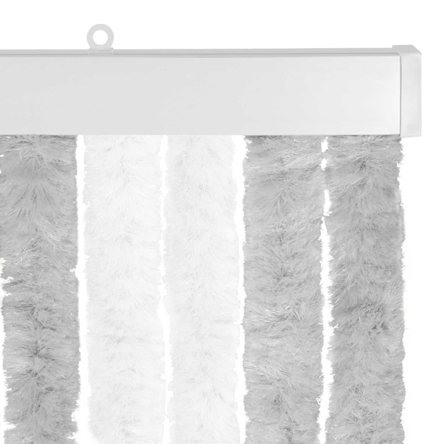 vidaXL Insect Curtain Chenille Light Grey and White 100 x 200 cm