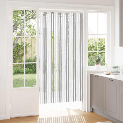 vidaXL Insect Curtain Chenille Light Grey and White 100 x 200 cm