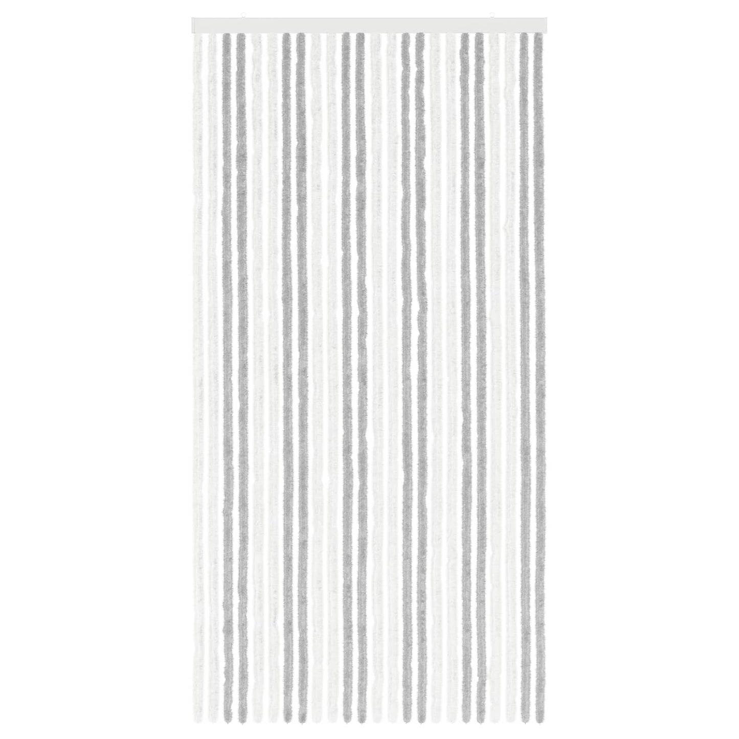 vidaXL Insect Curtain Chenille Light Grey and White 100 x 200 cm
