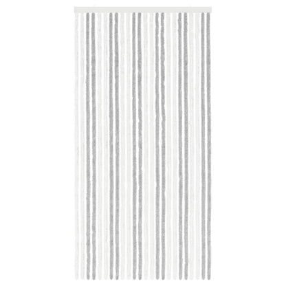 vidaXL Insect Curtain Chenille Light Grey and White 100 x 200 cm