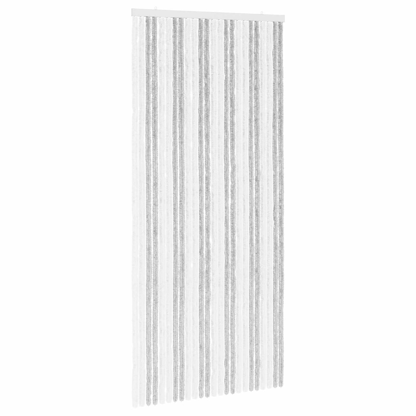 vidaXL Insect Curtain Chenille Light Grey and White 100 x 220 cm