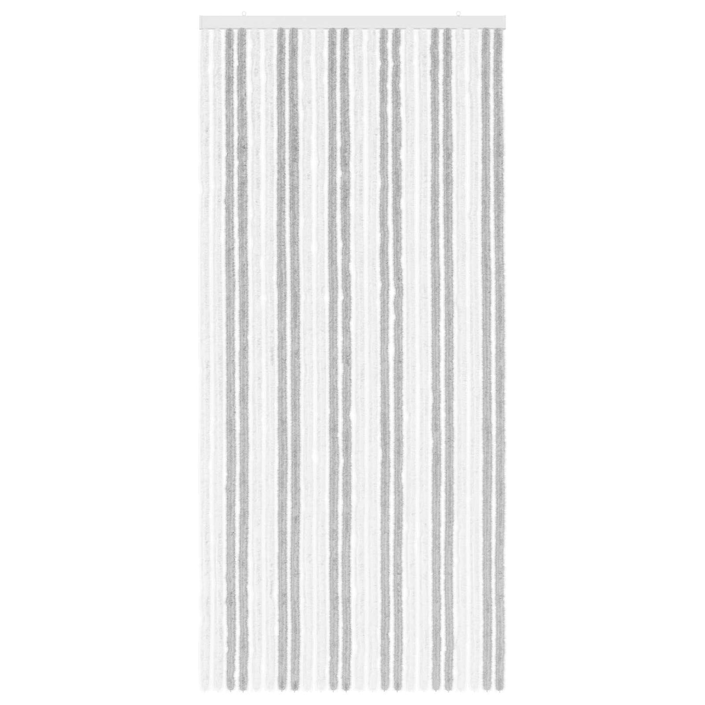 vidaXL Insect Curtain Chenille Light Grey and White 100 x 220 cm