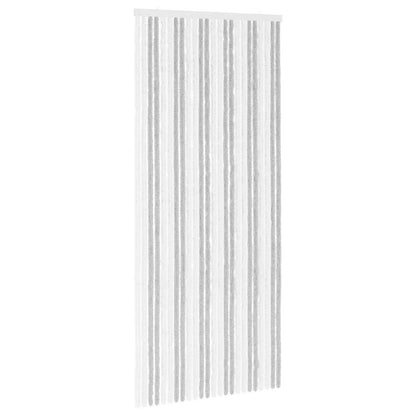 vidaXL Insect Curtain Chenille Light Grey and White 100 x 230 cm