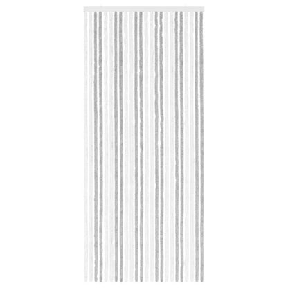 vidaXL Insect Curtain Chenille Light Grey and White 100 x 230 cm