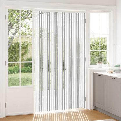 vidaXL Insect Curtain Chenille Light Grey and White 118 x 220 cm