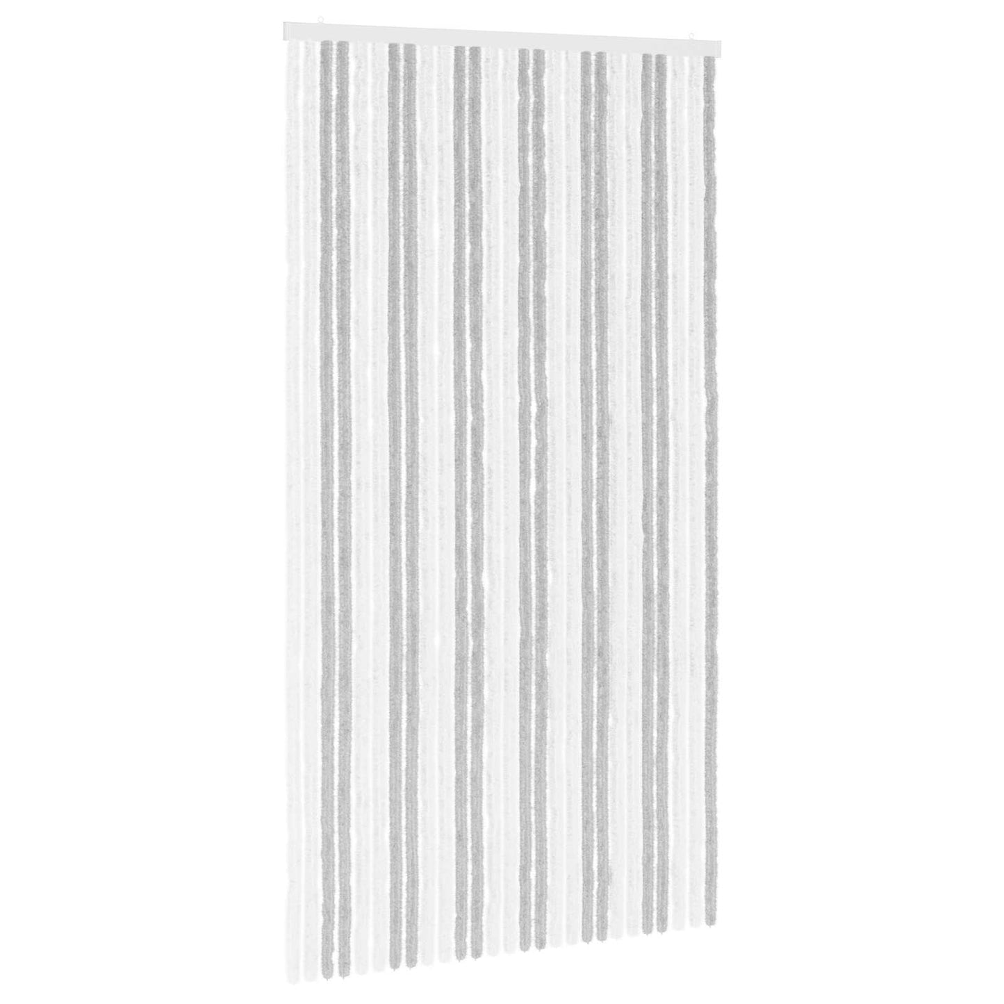 vidaXL Insect Curtain Chenille Light Grey and White 118 x 220 cm