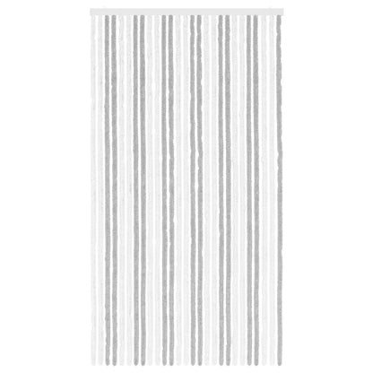 vidaXL Insect Curtain Chenille Light Grey and White 118 x 220 cm
