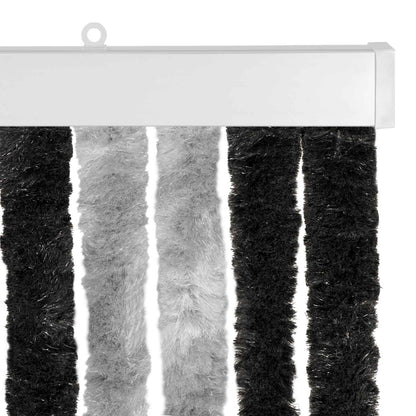 vidaXL Insect Curtain Chenille Grey and Black 56 x 185 cm 100% PP