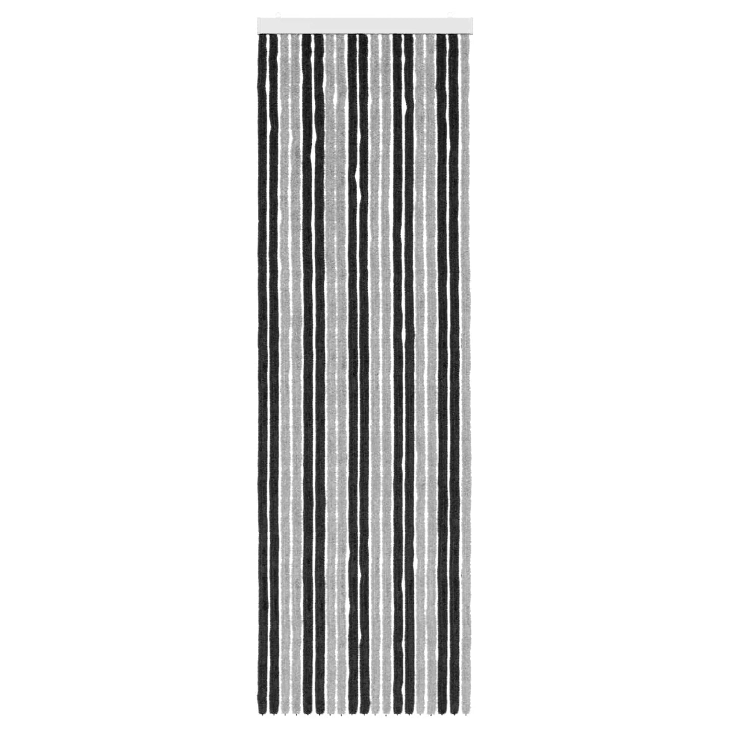 vidaXL Insect Curtain Chenille Grey and Black 56 x 185 cm 100% PP