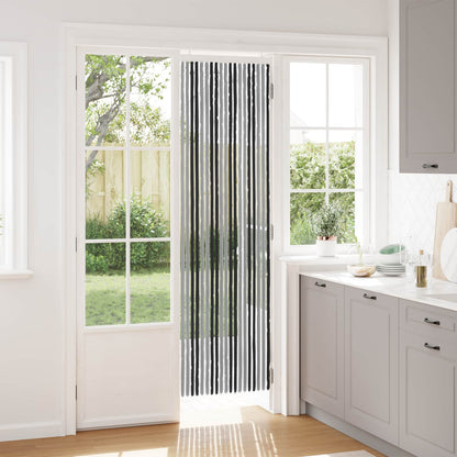 vidaXL Insect Curtain Chenille Grey and Black 56 x 200 cm 100% PP
