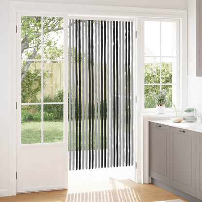 vidaXL Insect Curtain Chenille Grey and Black 90 x 200 cm 100% PP
