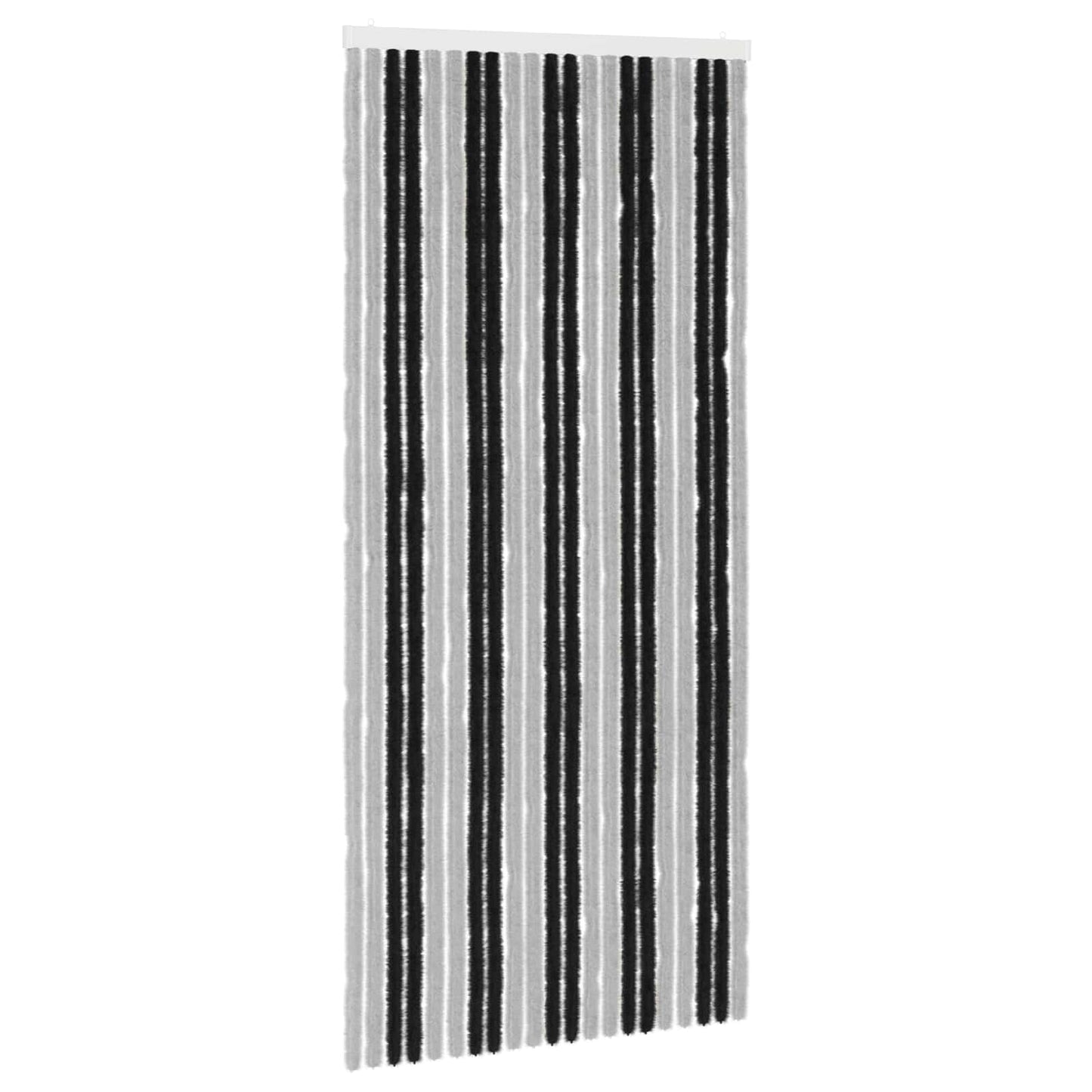 vidaXL Insect Curtain Chenille Grey and Black 90 x 200 cm 100% PP