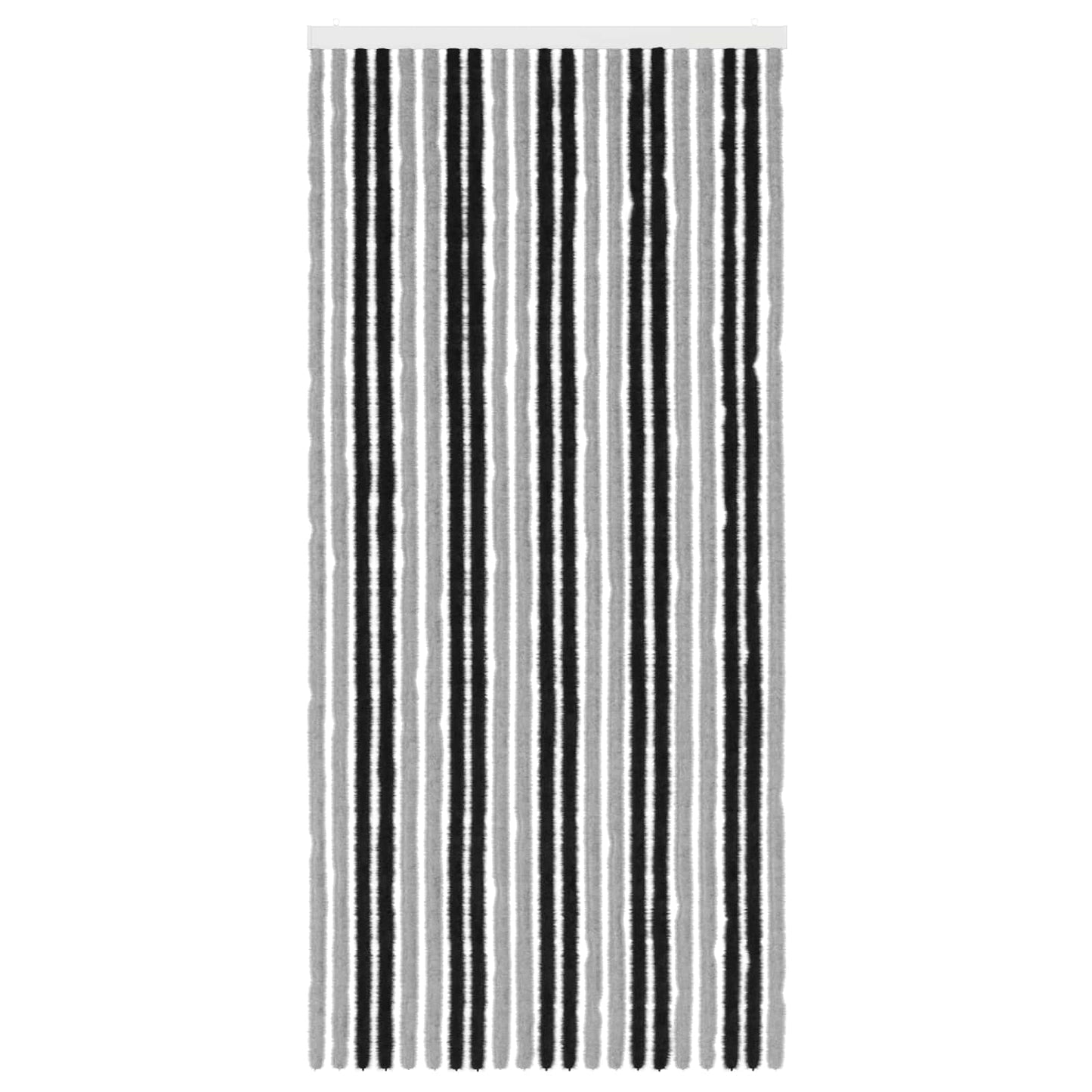 vidaXL Insect Curtain Chenille Grey and Black 90 x 200 cm 100% PP