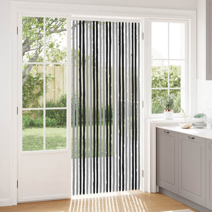 vidaXL Insect Curtain Chenille Grey and Black 90 x 220 cm 100% PP