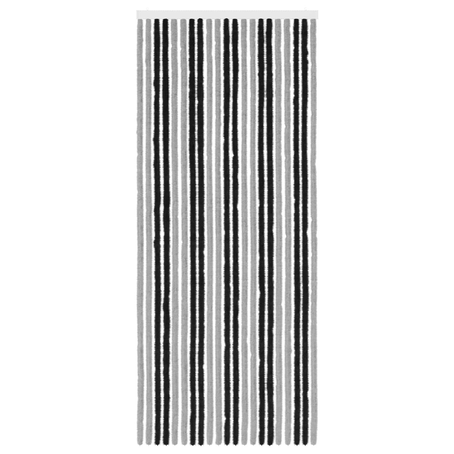 vidaXL Insect Curtain Chenille Grey and Black 90 x 220 cm 100% PP