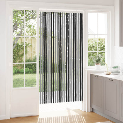 vidaXL Insect Curtain Chenille Grey and Black 100 x 200 cm 100% PP