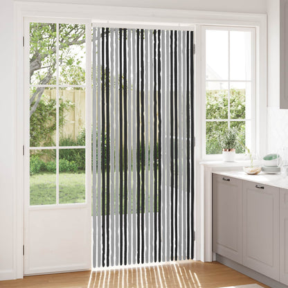 vidaXL Insect Curtain Chenille Grey and Black 100 x 220 cm 100% PP