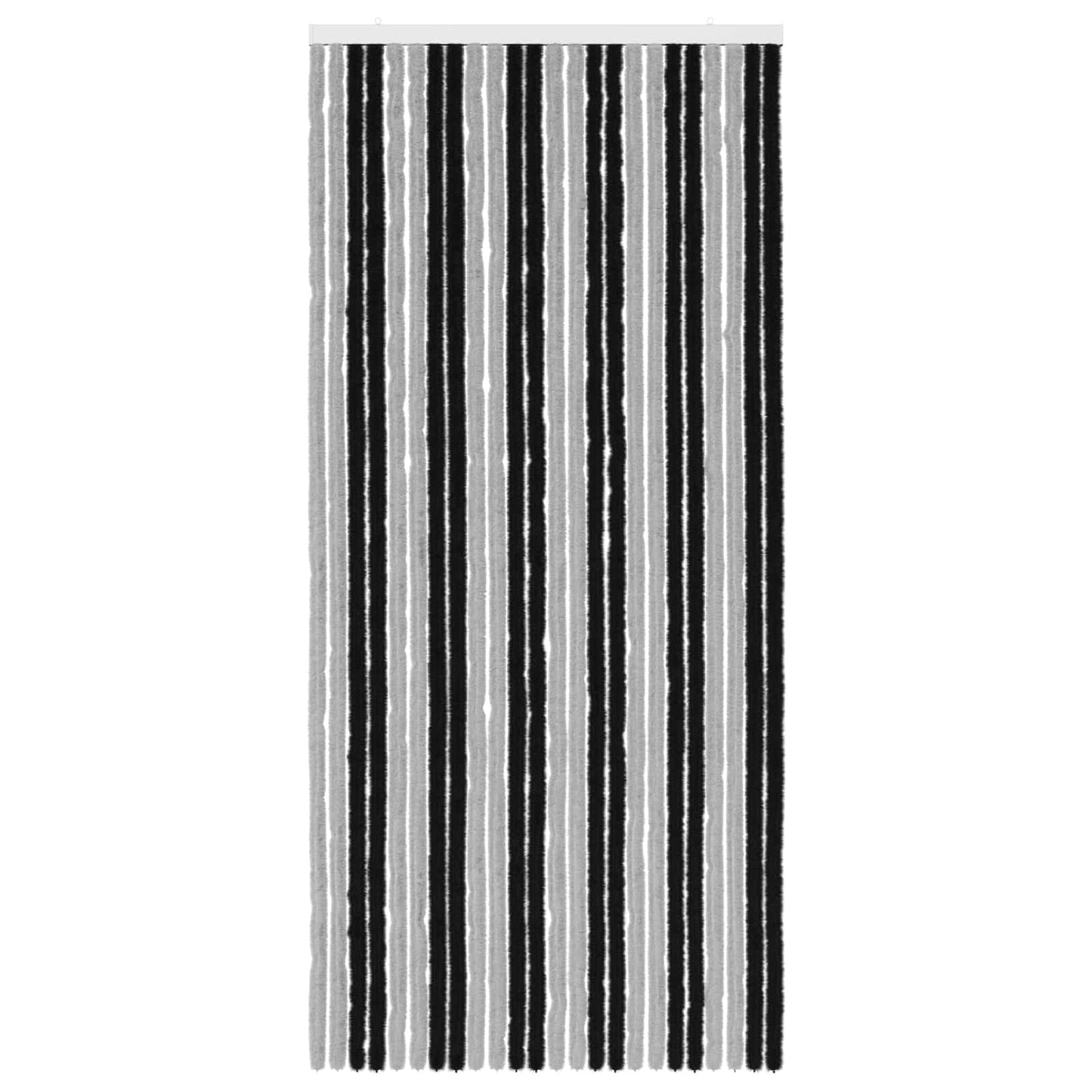 vidaXL Insect Curtain Chenille Grey and Black 100 x 220 cm 100% PP