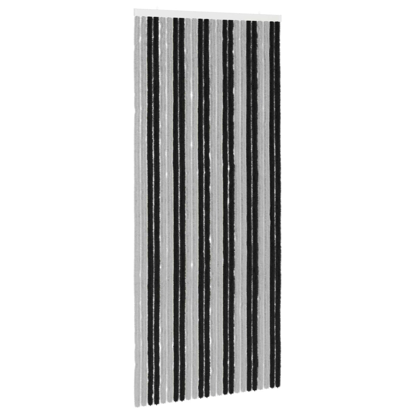 vidaXL Insect Curtain Chenille Grey and Black 100 x 230 cm 100% PP