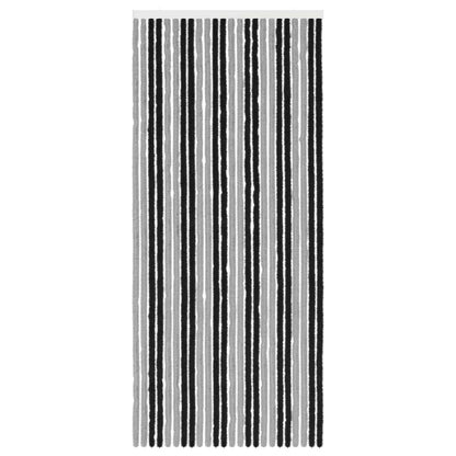 vidaXL Insect Curtain Chenille Grey and Black 100 x 230 cm 100% PP